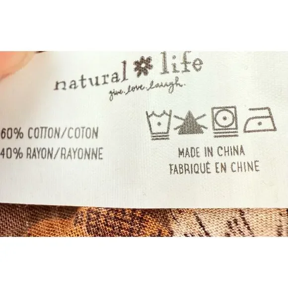 Natural Life Nina Midi Size Large Sleeveless Brown Floral Dress - Picture 6 of 8